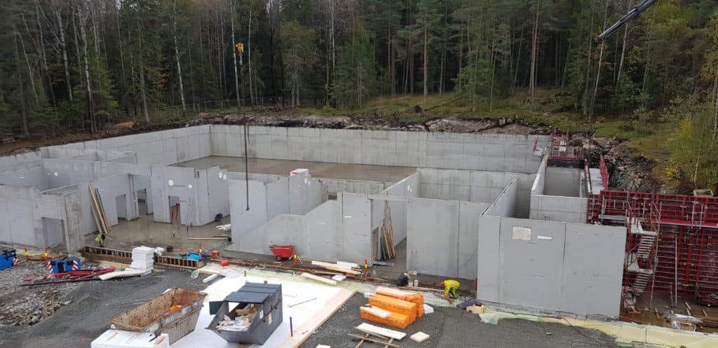 Reinforced concrete foundation construction at a new building site with Triobetong concrete solutions.